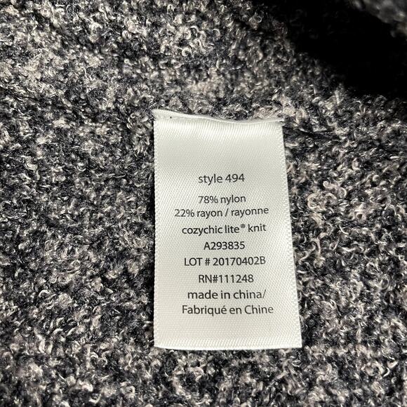 BAREFOOT DREAMS Cozychic Lite Long Knit Cardigan Small Grey Black Soft Sweater - Picture 3 of 4